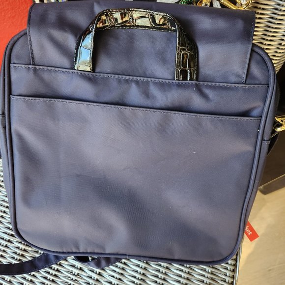 SAMANTHA BROWN ~ Lightweight Crossbody Bag Croco Trim with RFID ~ NAVY ~ NWT - Picture 3 of 7